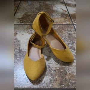 Old Navy Mustard Colored Ankle Strap Flats